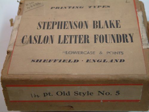 NEW 14pt. Old Style No.5 / lowercase &amp; points/ Stephenson Blake Letterpress Type