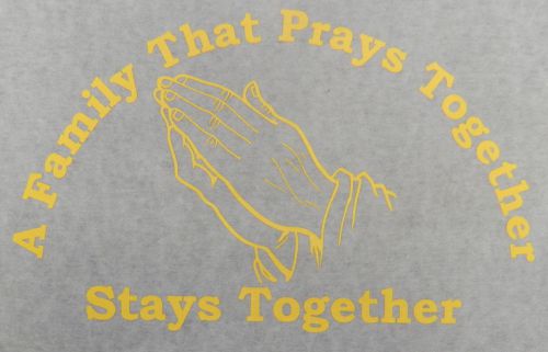 Family That Prays Stays Together Praying Hands Screen Print Transfer Wall Craft
