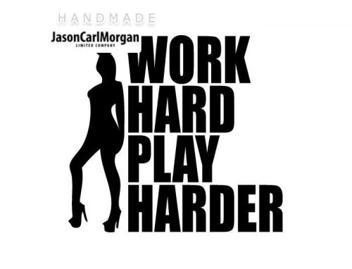 JCM® Iron On Applique Decal, Work Hard Play Hard Black