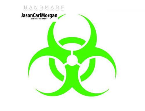 JCM® Iron On Applique Decal, Biohazard Neon Green