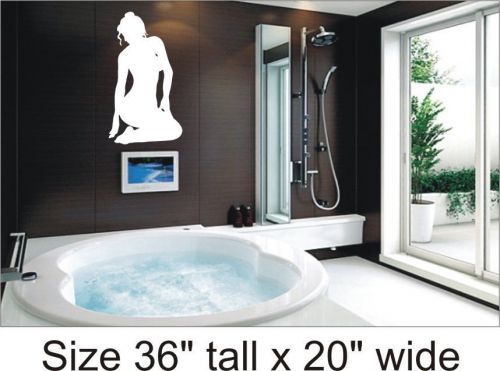 2X Woman Kneeling Nude Toilet Bathroom Drawing Room Vinyl Sticker Decal-1230