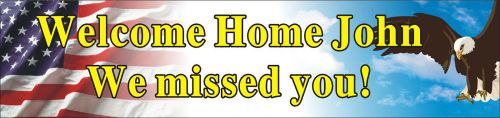 2ftX8ft Personalized Military, Soldier, Air Force Welcome Home Banner Sign