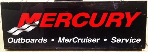 USED MERCURY MARINE OUTDOOR LIGHTED SIGN 6&#039; W X 2&#039; T X 5&#034; D FLUSH MOUNT