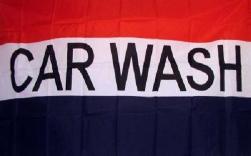 CAR WASH 3x5&#039; BUSINESS FLAG RED WHITE BLUE BANNER