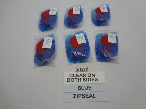 600 5/8&#034; X 5/8&#034; BLUE CLEAR 2M Plastic Zipseal Bags Holds Single Screw or Stone