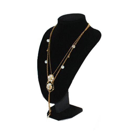 Black velvet Necklace Jewelry Display Bust Neck Form Stand Holder #24X18cm