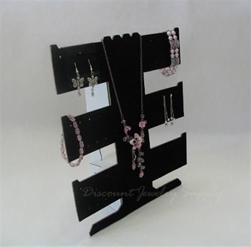 Lot of 4 Combination Earring Bracelet &amp; Necklace Display Stand Easel - Black