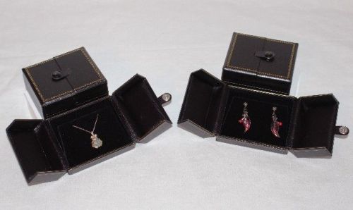 Very Elegant Double Door Pendant/Earring Gift Boxes 4 Qty Blk
