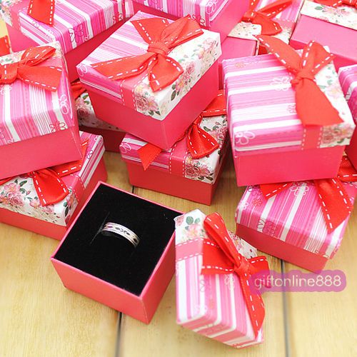 Wholesale 24pcs jewellery finger ring gift case box 28P