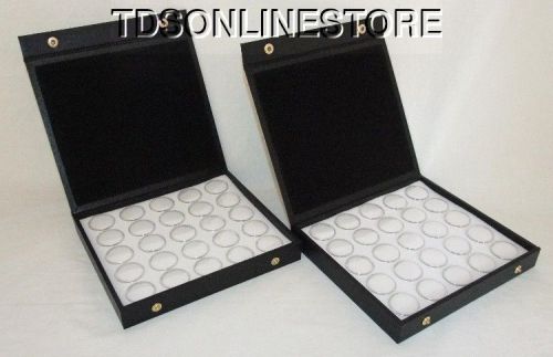 2 Pack Gem Storage Textured Top Cases With 25 Jars Each (White Foam)