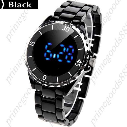 Unisex sports round case digital wrist watch in black free shipping wholesale for sale