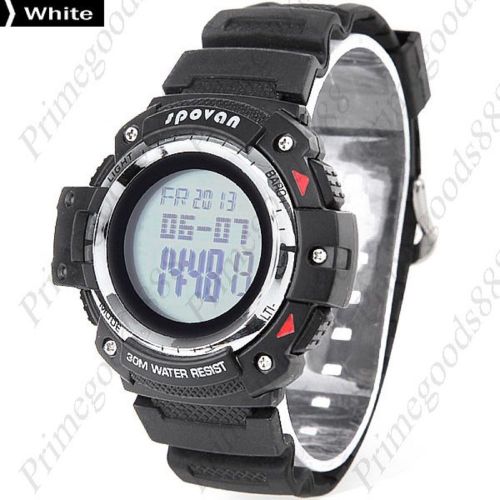 Sport wristwatch waterproof digital barometer unisex altimeter thermometer white for sale