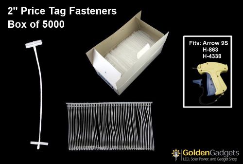 Box of 5000 2&#034; Standard Price Tag Fasteners Barbs for Tagging Garment Label Gun