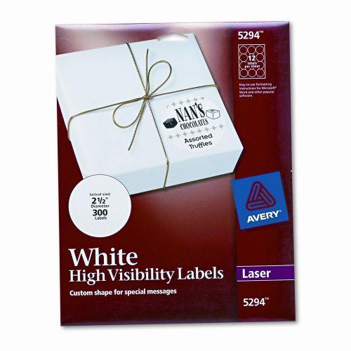 Avery Consumer Products High-Visibility Round Laser Labels, 300/Pack