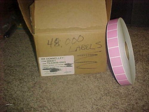 DVD BARCODE UPC PRICING LABELS FULL CASE 48,000 LABELS PINK OPAQUE