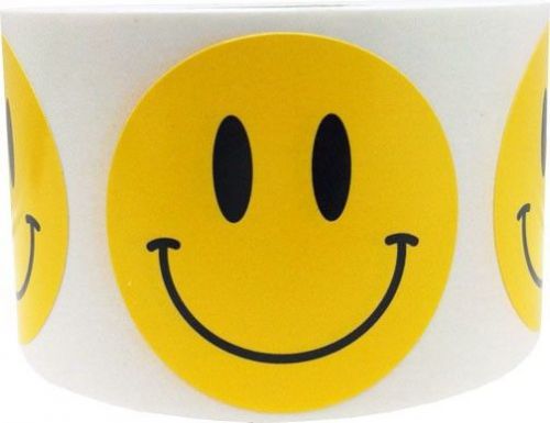 Smiley Face Stickers - 1.5&#034; Round Adhesive labels - 500 Total Stickers