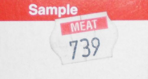 Original Meto 070001N Series 1600 &#034;MEAT&#034; LABELS 5.16 - 10 rolls w/ink