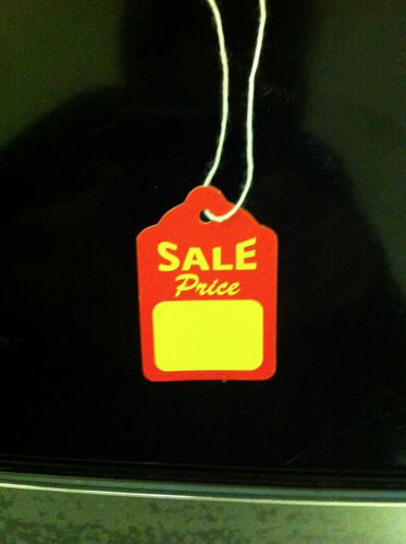 500 SALE PRICE TAGS W/ STRING 1 1/4&#034; X 1 3/4&#034; FOR JEWERLY, ANTIQUES, OTHER