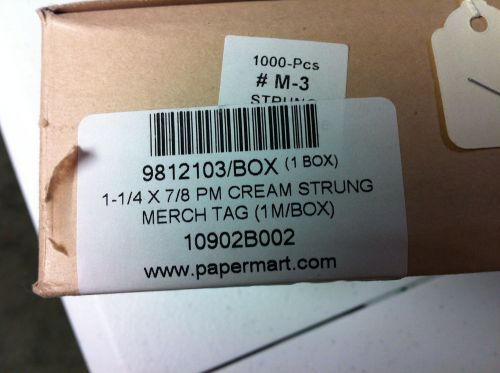 1000 - Strung Price Tags - 1-1/4 X 7/8 &#034; - Unopened Box!  Great Value!