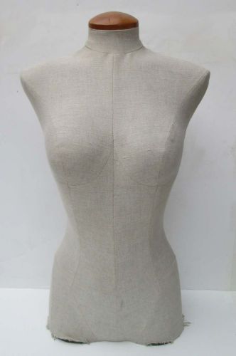 Female 3/4 Mannequin Torso, Linen Covered - vintage &amp; cool!