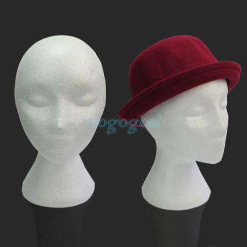 Styrofoam foam female mannequins display head stand model dummy wig glasses hat for sale