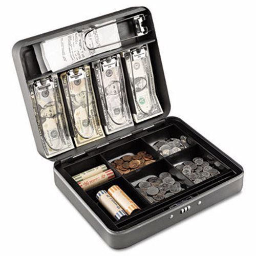 Steelmaster Cash Box with Combination Lock, 12 in, Charcoal (MMF2216190G2)