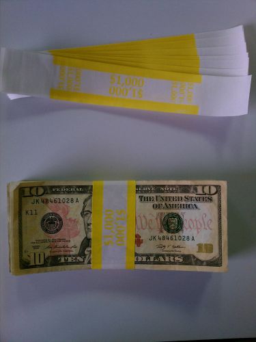 3000 - New Self-Sealing Currency Bands - $1000 Denomination - Straps Money Tens