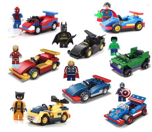 Marvel Avenger and Superhero &#034;Legos&#034; Spiderman Batman Iron Man Hulk Thor