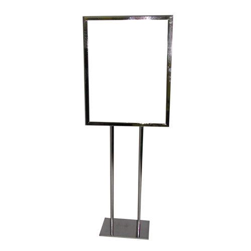Best Selling TWIN POLE Bulletin Holder Poster Sign Stand 22 x 28 Insert, Chrome