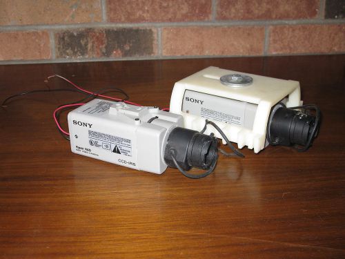 2 Sony Hyper HAD B&amp;W Video Cameras CCD-IRIS SPT-M124 Surveillance Camera w Lens