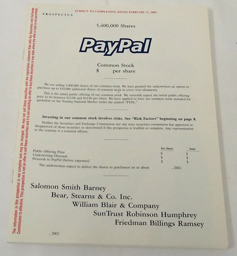 2002 PAYPAL Prospectus