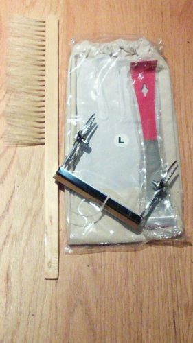 Bee Gloves Leather Large size L NEW hive tool frame grip beekeeping brush