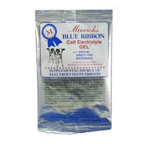 Blue ribbon calf electrolyte probios gel 4oz bucket dairy calves scours stress for sale