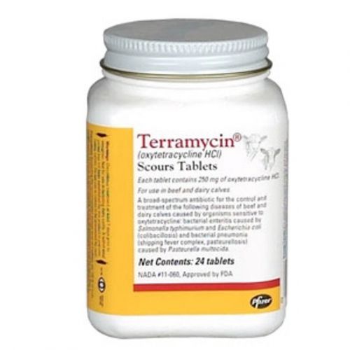 Terramycin calf scour bolus 24ct oxytetracycline pneumonia scours ecoli dairy for sale