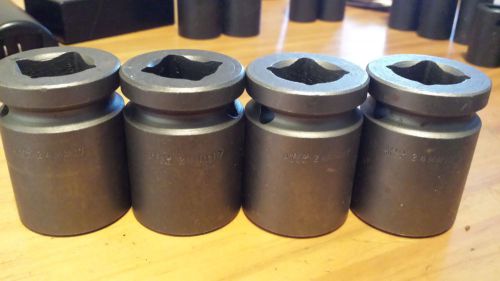 Apex 24mm17 3/4&#039;&#039; drive 24mm impact socket 6pt normal lot of 4 sockets for sale
