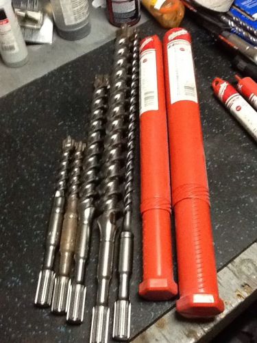 Milwaukee carbide hammer drill bits (spline) 1 1/2&#034;, 1 1/8&#034;, 1/2&#034;, 5/8&#034;, 3/4&#034; for sale