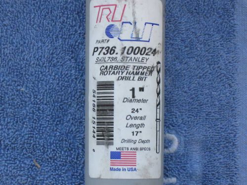 NEW Tru Cut  1&#034; Carbide Tipped Rotary Hammer Drill Bit