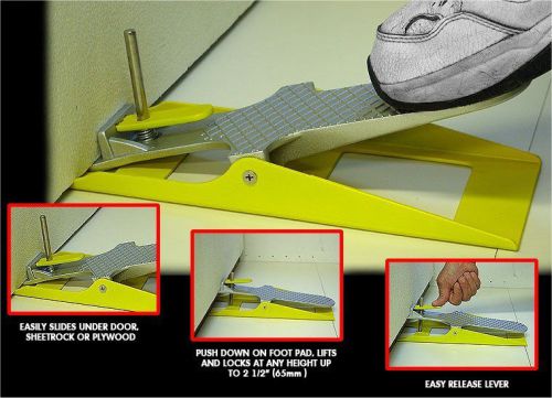 Lift &amp; lock locking drywall board &amp; door lifting tool - unique patented product for sale