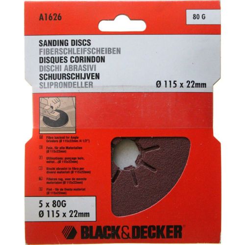 10 black &amp; decker a1626 fibre sanding discs 4.5&#034; 115mm 80g for sale