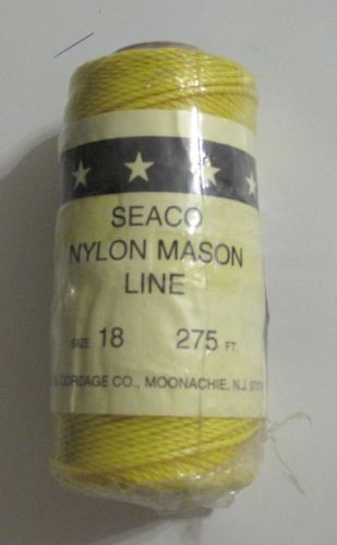 Yellow nylon mason line 275 feet, size 18 for sale
