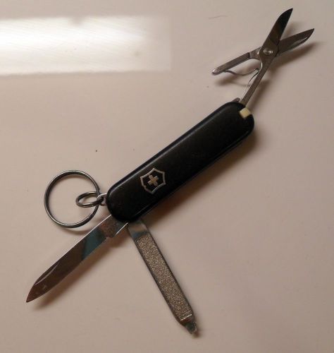 Victorinox swiss army classic sd pocket knife (black) scissors pick tweezer file for sale