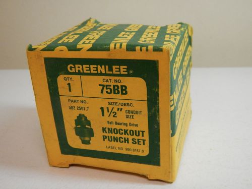GREENLEE 1-1/2&#034; NPT CONDUIT KNOCKOUT PUNCH AND DIE 75BB (NEW)