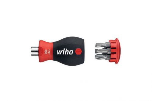 Wiha magnetic soft grip stubby screwdriver bit holder with 6 bits for sale