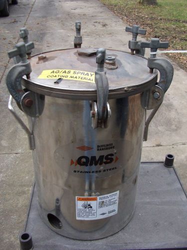 DEVILBISS QMS PAINT PRESSURE POT / TANK  5 Gallon Gal. STAINLESS STEEL 1416-497