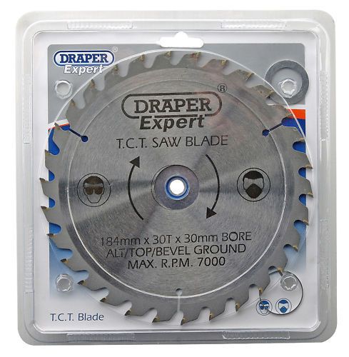 Draper Expert TCT Circular Mitre Saw Blade 184mm 30 / 28.6 / 20 / 16mm Bore 30T