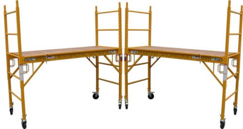 A  set of 2 multi function scaffold rolling towers 29&#034; x 6&#039; deck high u locks for sale