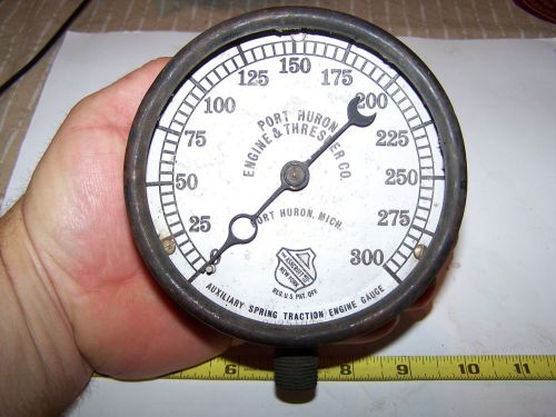 Original PORT HURON Steam Traction Engine Tractor Ashcroft Pressure Gauge WOW!!