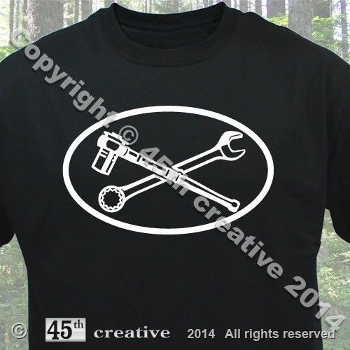Mechanic T-shirt - auto car mechanic tools wrench ratchet oval logo tee shirt