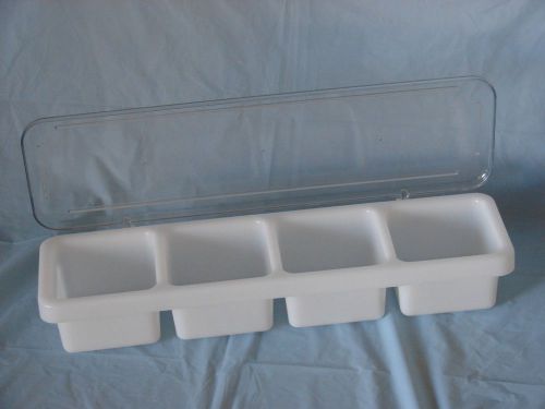 Bar Condiment Dispenser Tray Caddy Holder Fruit 4 Compartments
