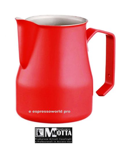 MOTTA RED Tefllon Milk Pitcher Jug No1 Barista ,cappuccino late art  0.50 lit